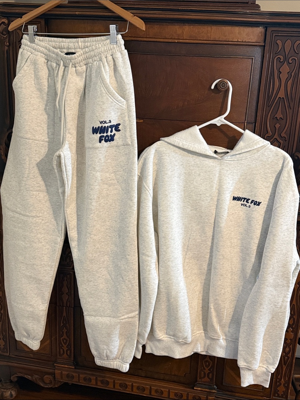 White Fox Boutique Light Gray Jogger Track Pants - Vol.3 Logo